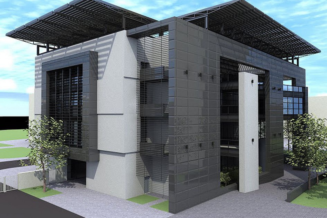 Projekt dla Politechniki Łódzkiej: Lachman Pabich Architekci LabFactor projektu Lachman Pabich już z kamieniem