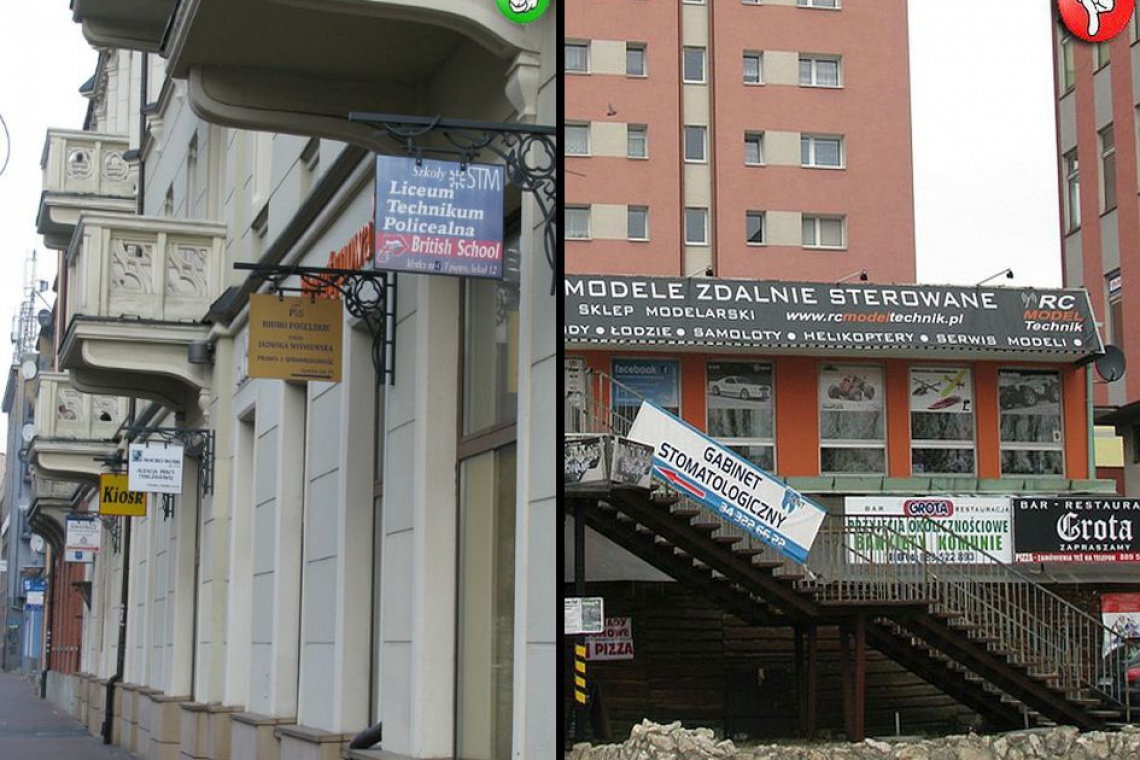 Pozytywne i negatywne przykłady reklam na mieście, fot. czestochowa.pl Częstochowa uczy jak poprawić estetykę miasta - zasady umieszczania reklam