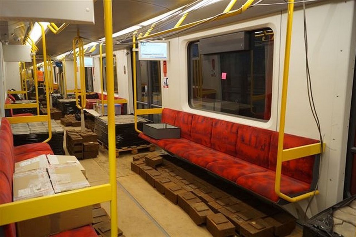 Trwają próby obciążeniowe składów Inspiro na centralnym odcinku II linii metra, fot. Metro Warszawskie Metro na razie wozi... beton