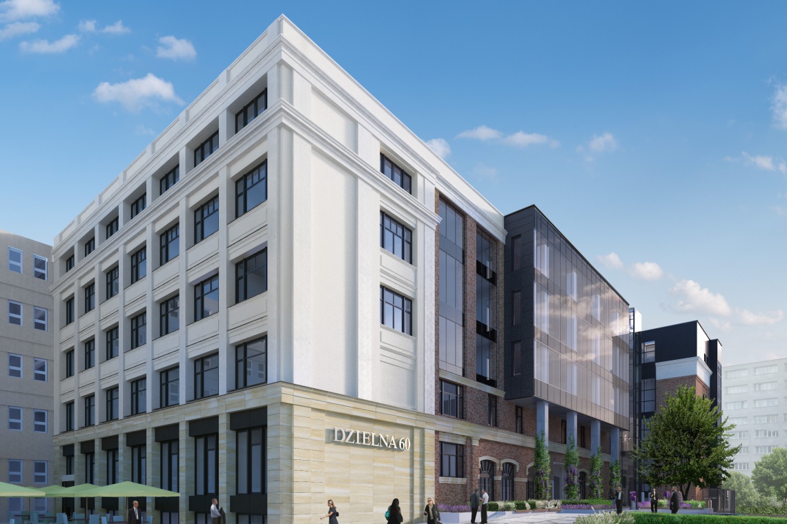 Biurowiec Dzielna 60, Ochnik Development Zrewitalizowana Dzielna 60 nawiązuje do architektury starego Muranowa