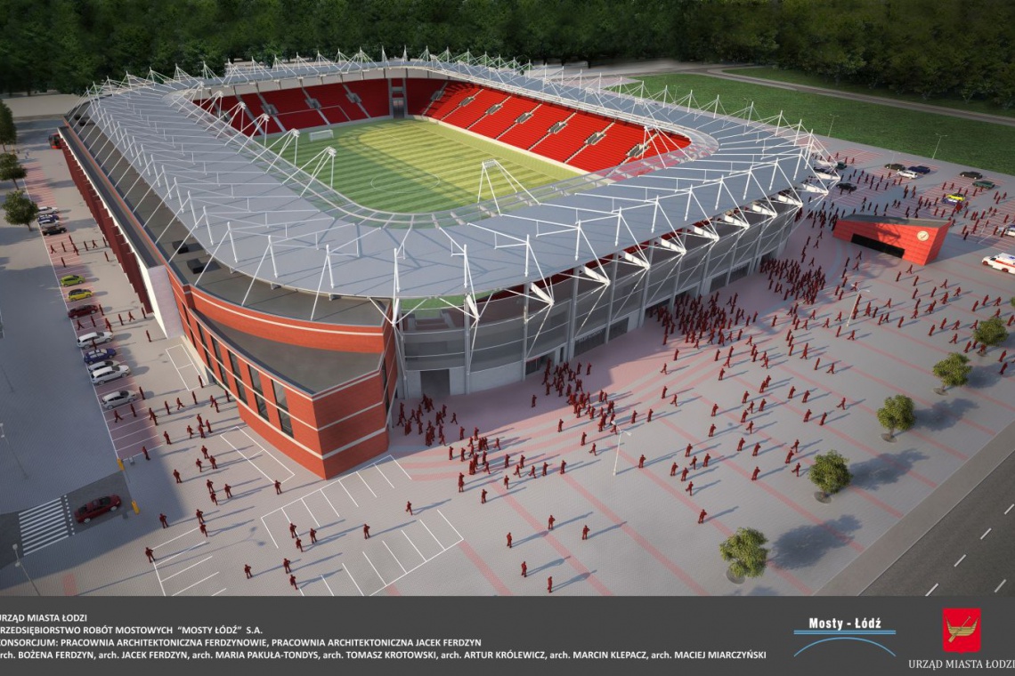 Wizualizacja stadionu przy al. Piłsudskiego w Łodzi, fot. UM Łódź Nowy stadion miejski w Łodzi projektu pracowni Ferdzynowie