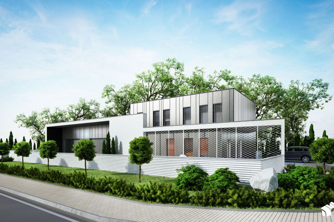 Biurowiec projektu DNA Works Architekci z DNA Works na budowie biurowca w Katowicach