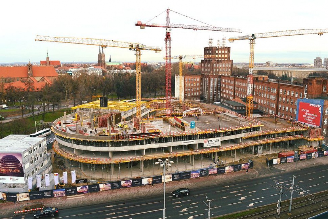 OVO Wrocław Konstrukcja OVO Wrocław urosła już do połowy