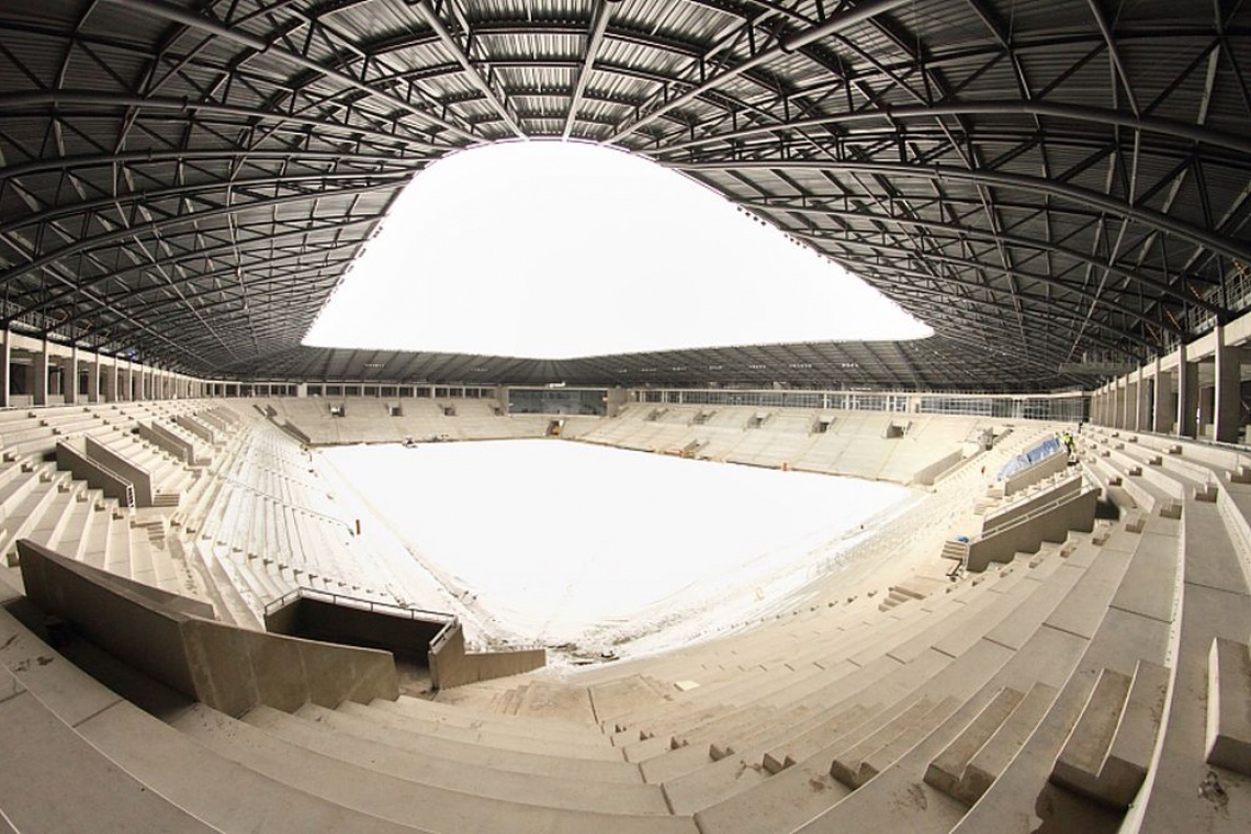 Budowa stadionu - stan na 29.01. 2015, fot. Michał Giel Tak powstaje stadion w Tychach