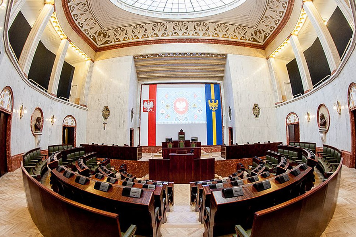 Wyremontowana Sala Sejmiku Śląskiego, Fot. Tomasz Żak, UMWS Zabytkowa sala Sejmiku Śląskiego po remoncie