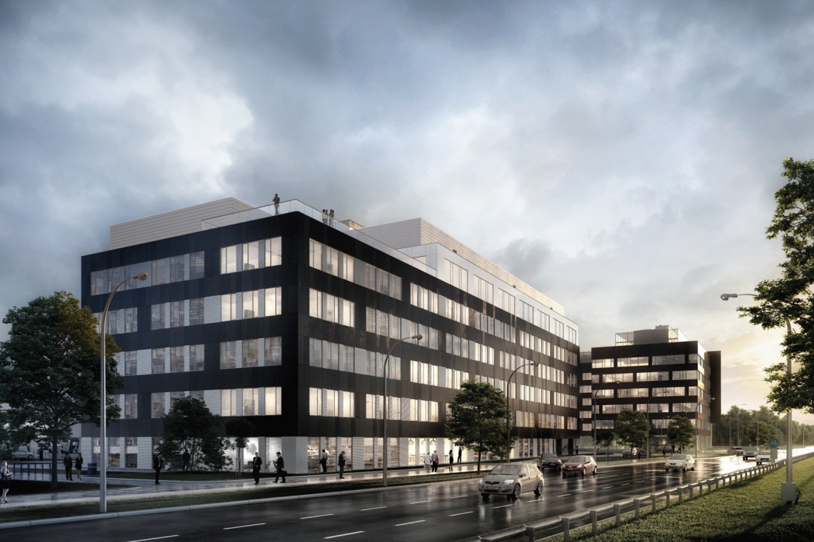 West Link fot. Echo Investment Wrocławski biurowiec West Link z wiechą. To projekt Arcad