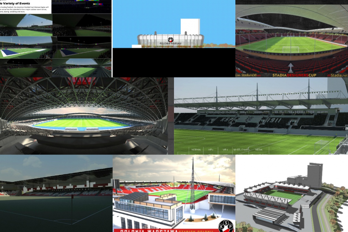 8 pomysłów na Stadion Polonii Warszawa - to dzieła pasjonatów projektowania