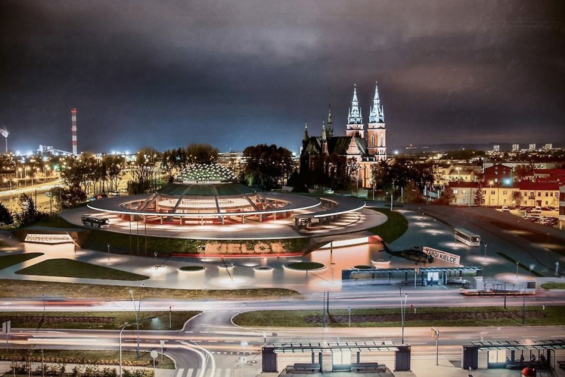 Projekt kieleckiej pracowni „Kamiński Bojarowicz Architekci” zwyciężył w konkursie na opracowanie koncepcji funkcjonalno-przestrzennej na budowę Centrum Komunikacyjnego fot. UM Kielce Zwycięski projekt modernizacji dworca PKS w Kielcach