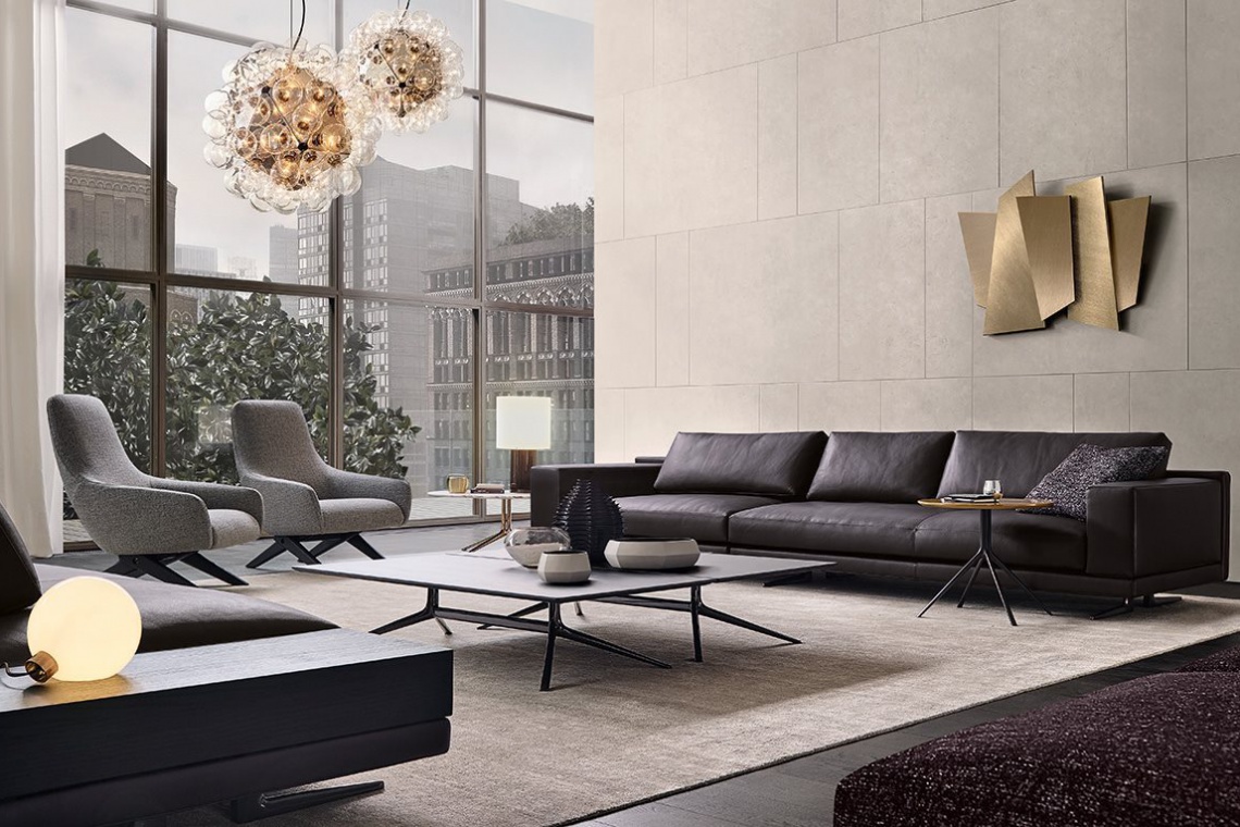 fot. Poliform Oto sofa, która graficznie nawiązuje do... architektury