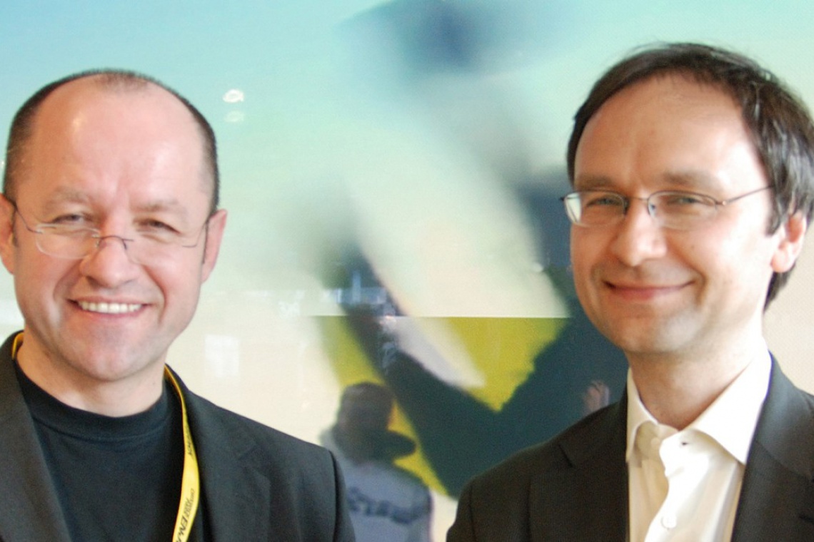 Andrzej Orliński i Wojciech Popławski z pracowni OP Architekten, autorzy projektu Le Palais Mariaż historii z nowoczesnością według OP Architekten