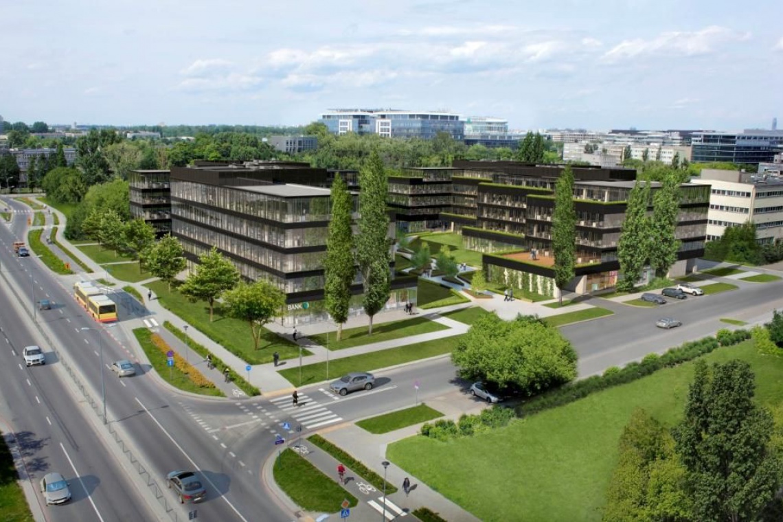 Neopark - projekt JEMS Architekci dla Yareal Polska Szklane biurowce na Dolnym Mokotowie
