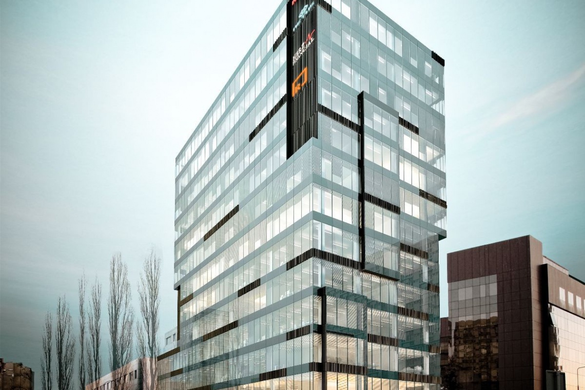 Grzybowska 43 Biurowiec Grzybowska 43 z wiechą. To projekt Cushman & Wakefield
