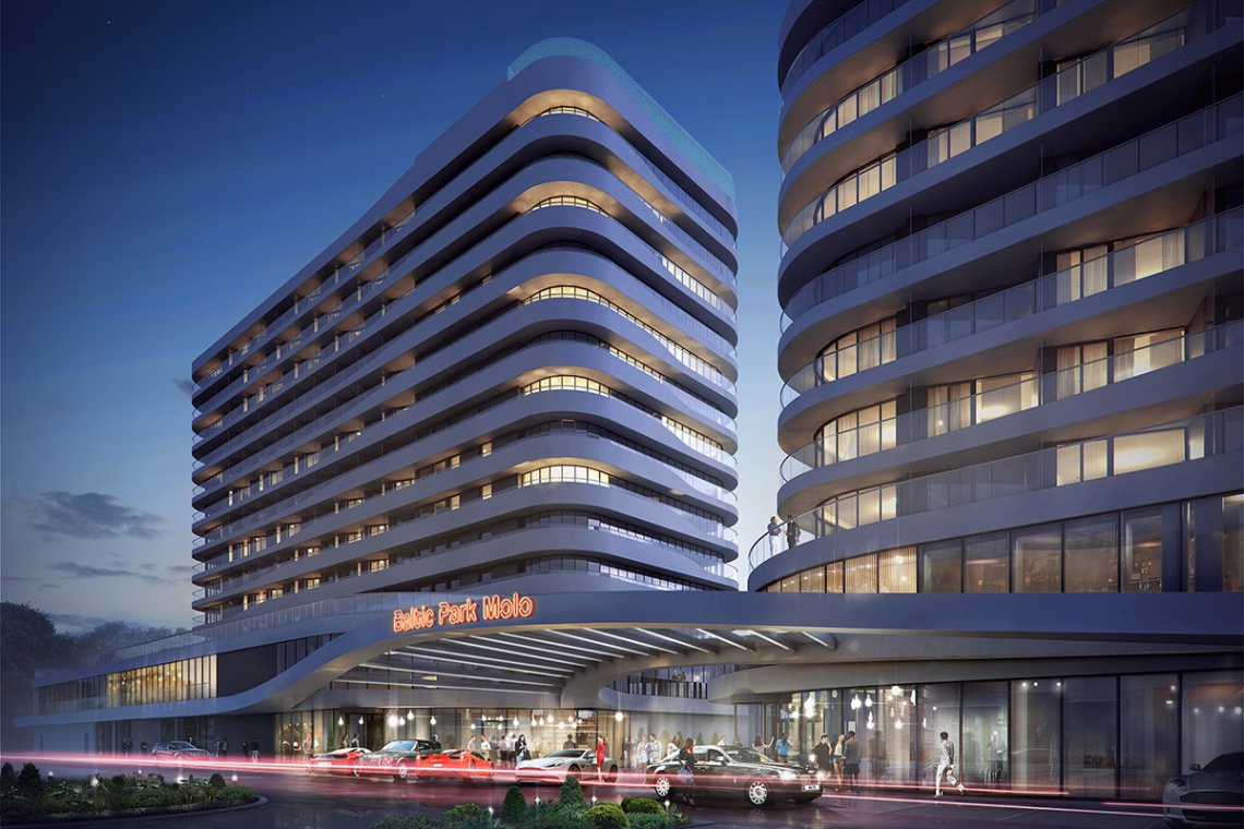 Hotele Baltic Park Molo w Świnoujściu wg projektu Płaskowicki + Partnerzy Architekci, fot. Zdrojowa Invest Basen z iluzją nieskończoności na dachu nadmorskiego hotelu
