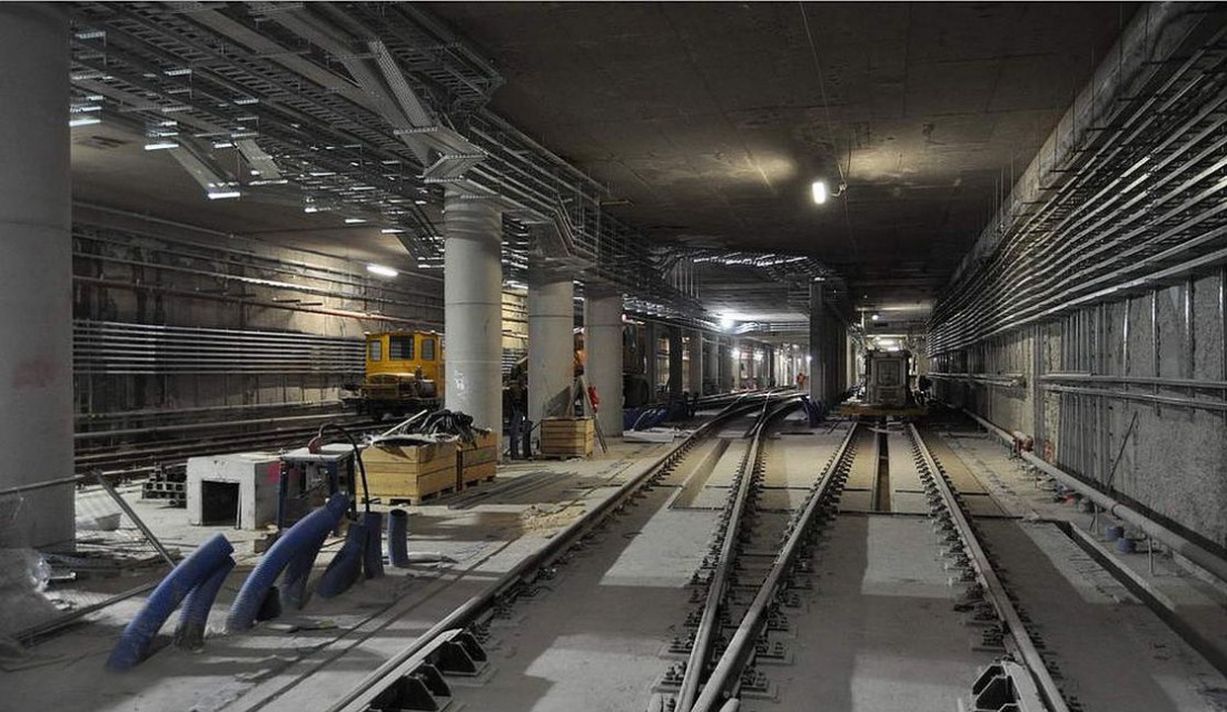 II linia metra, Stacja C14 Stadion Narodowy, fot. metro.waw.pl (6).jpg Zaawansowane prace na stacji Stadion Narodowy II linii metra