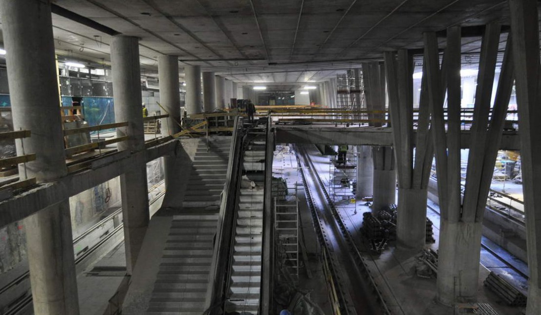 II linia metra, Stacja C14 Stadion Narodowy, fot. metro.waw.pl (3).jpg Zaawansowane prace na stacji Stadion Narodowy II linii metra