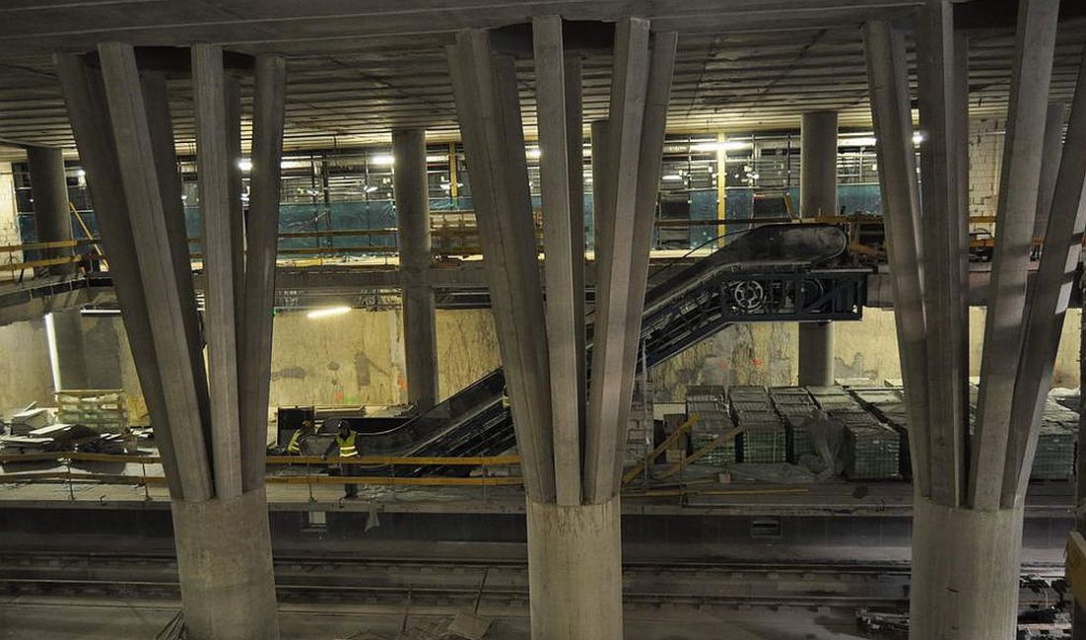 II linia metra, Stacja C14 Stadion Narodowy, fot. metro.waw.pl (4).jpg Zaawansowane prace na stacji Stadion Narodowy II linii metra