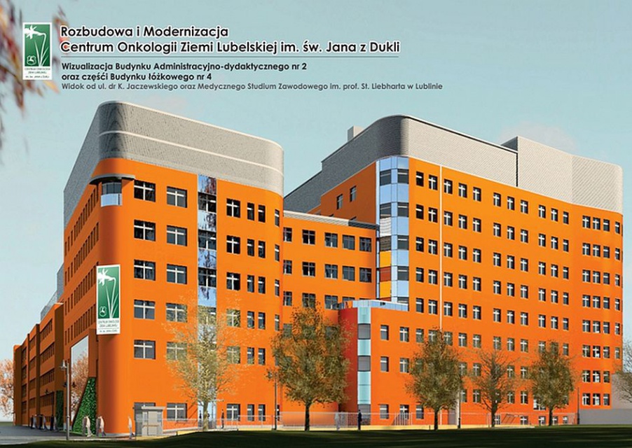 Wizualizacja Rozbudowy i Modernizacji Centrum Onkologii Ziemi Lubelskiej, fot. cozl.eu Dokończą budowę Centrum Onkologii Ziemi Lubelskiej