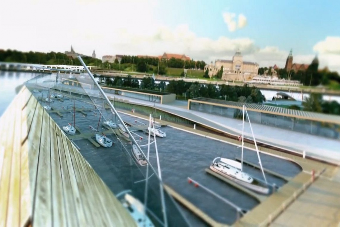 Koncepcja zespołu obiektów zlokalizowanych na Wyspie Grodzkiej, fot. UM Szczecin i PPA podczaszy pracownia architektury Marina na Wyspie Grodzkiej według PPA podczaszy wita już żeglarzy