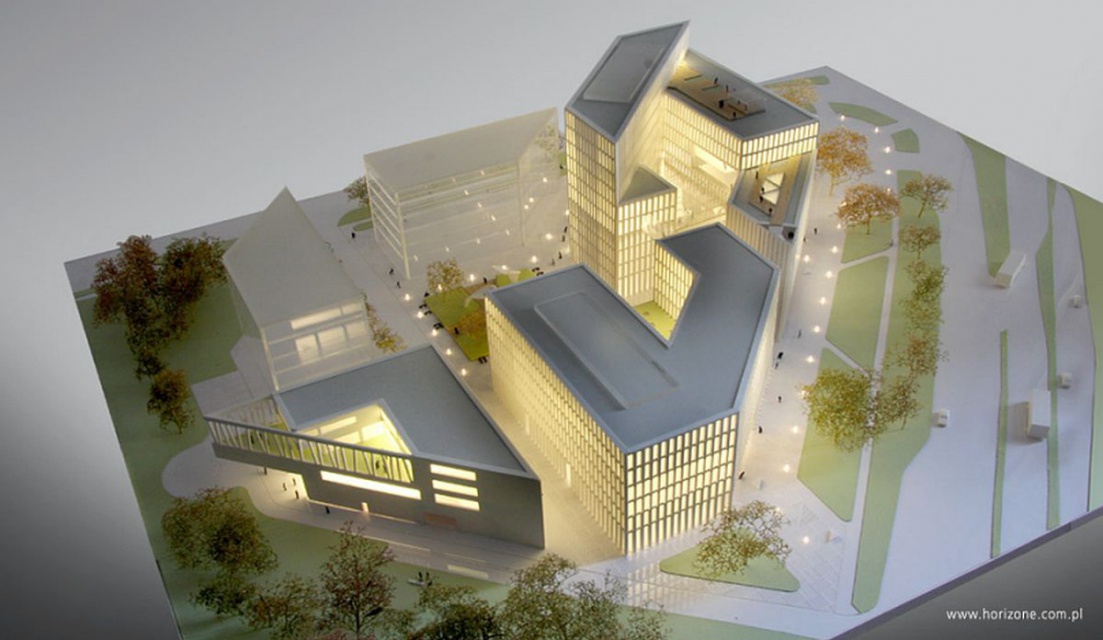 Projekt Urzędu Marszałkowskiego w Krakowie - rzut z góry Ratusz Marszałkowski spod kreski Horizon Studio