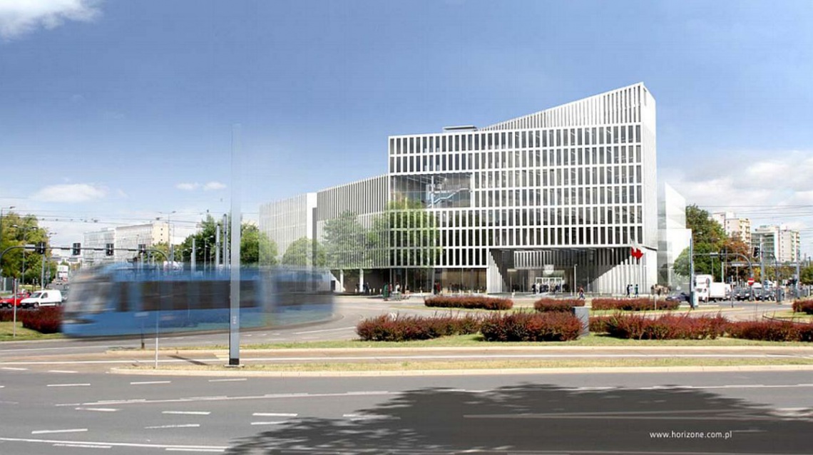 Projekt Urzędu Marszałkowskiego w Krakowie - fasada Ratusz Marszałkowski spod kreski Horizon Studio