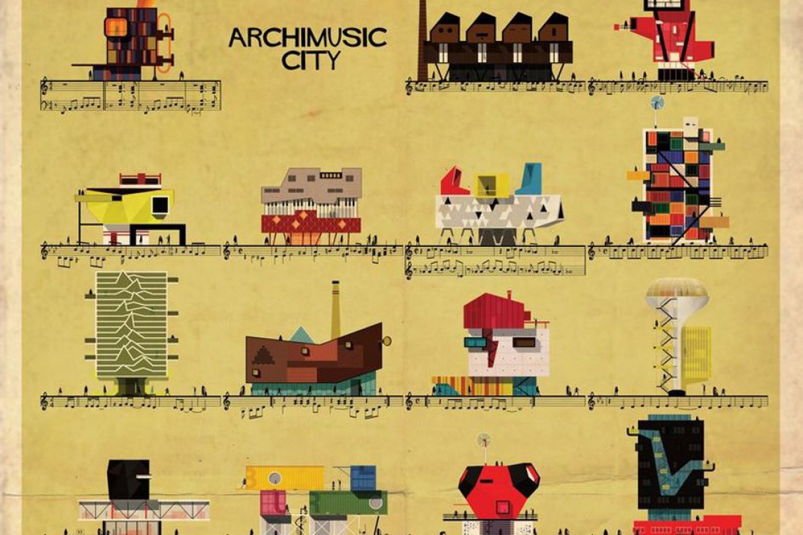 Archimusic, autor: Federico Babina Architektura dla fanów Nirvany, Bacha, Björk, Pink Floyd...