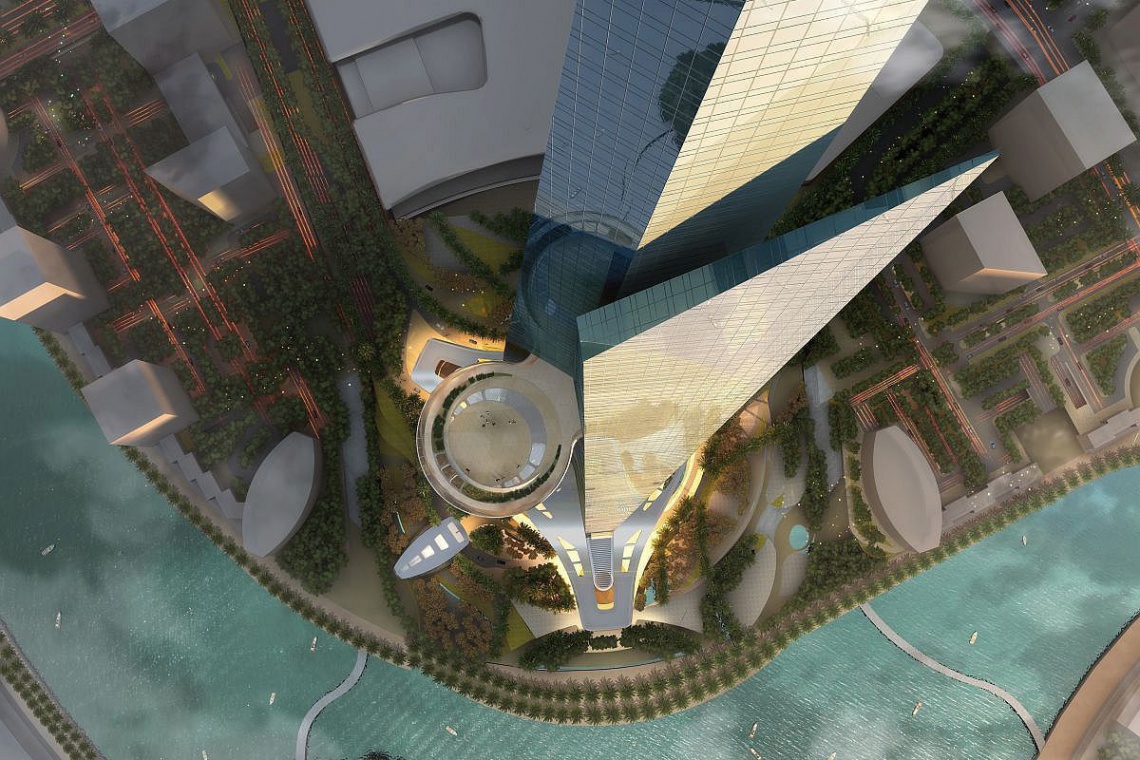 Kingdom Tower, fot. Jeddah Economic Company/Adrian Smith + Gordon Gill Architecture Najwyższy budynek świata, dzięki 80 tys. ton stali
