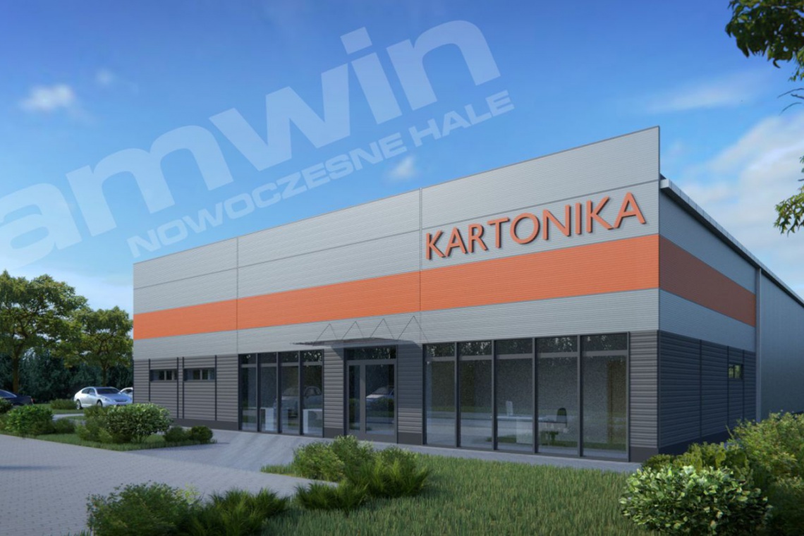 Budynek dla firmy Kartonika, projekt i wykonawstwo Amwin Amwin pracuje w systemie projektuj i buduj dla Kartoniki