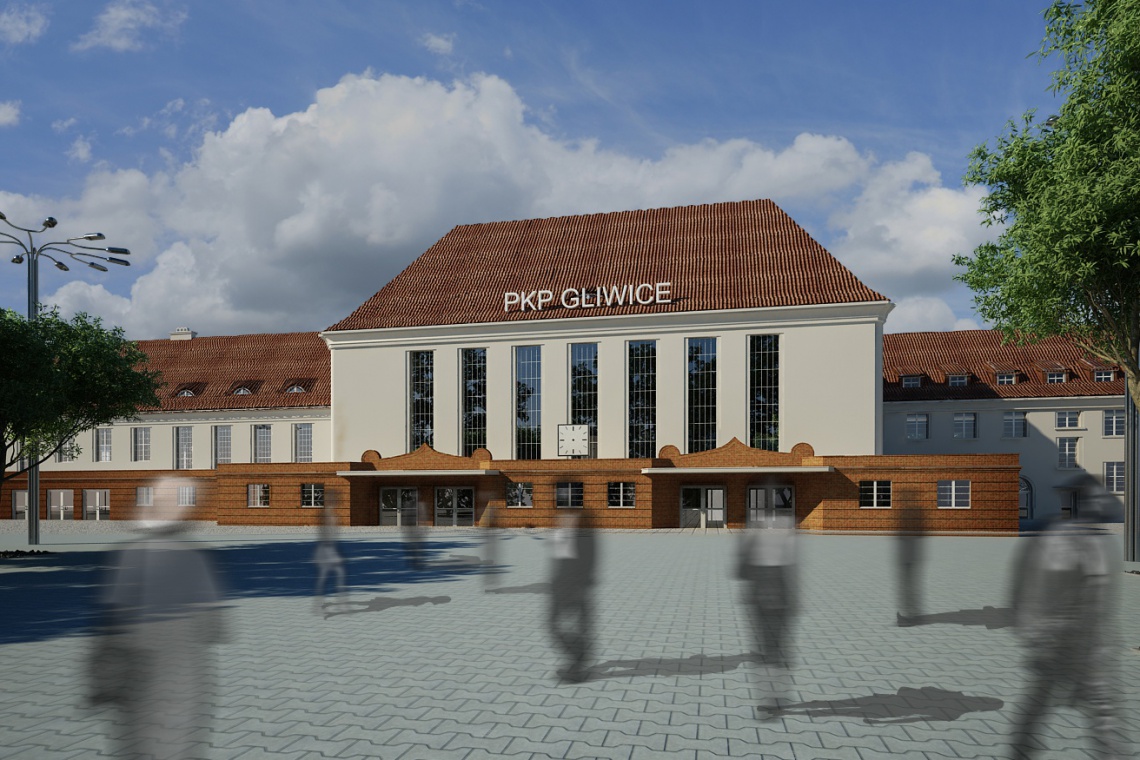 Dworzec w Gliwicach, fot. PKP S.A. Pięć ofert wartych 136-235 mln zł na przebudowę dworca w Gliwicach