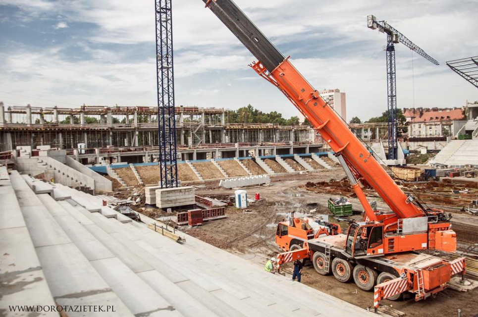 Budowa stadionu w Tychach, fot. Spółka Tyski Sport, Dorota Ziętek Zobacz jak powstaje stadion w Tychach