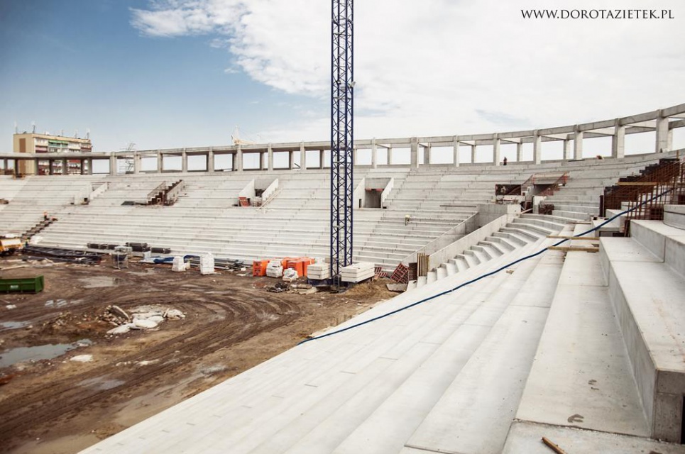 Budowa stadionu w Tychach, fot. Spółka Tyski Sport, Dorota Ziętek Zobacz jak powstaje stadion w Tychach