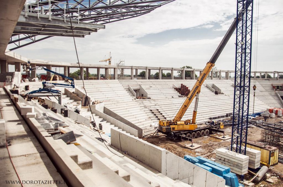 Budowa stadionu w Tychach, fot. Spółka Tyski Sport, Dorota Ziętek Zobacz jak powstaje stadion w Tychach