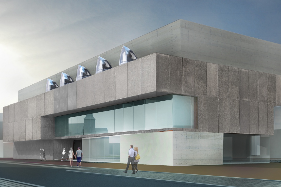 Tak będzie wyglądało nowe archiwum Politechniki Wrocławskiej (projekt Pracowni Projektowej F-11, główny projektant dr inż. arch. Marcin Furtak) Politechnika Wrocławska z nowoczesnym budynkiem archiwum