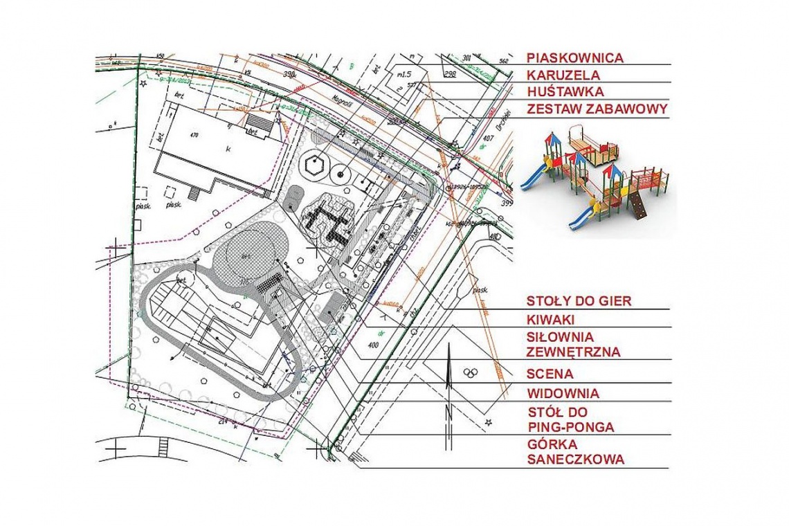 Projekt skweru, fot. MZUK Gliwice Gliwice: skwer w Wilczym Gardle wypięknieje