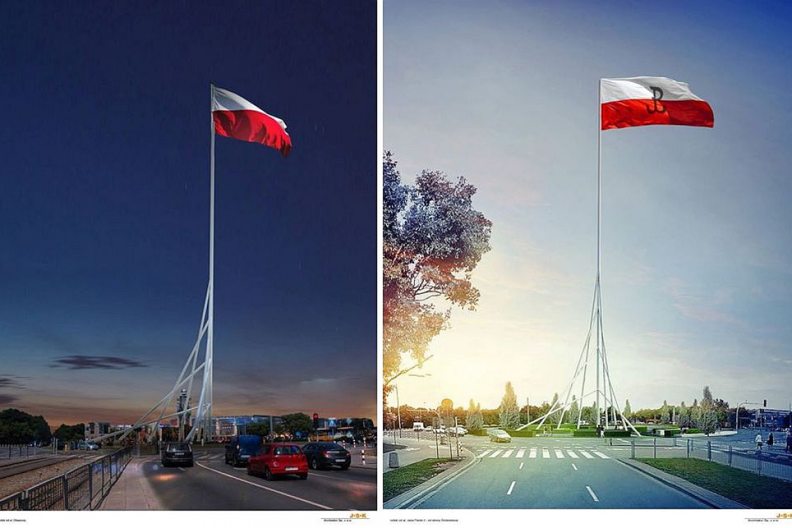 Maszt Wolności stanie na Rondzie Radosława w Warszawie Maszt Wolności w Warszawie według projektu JSK Architekci