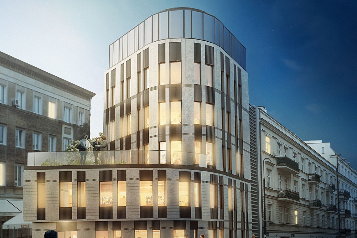 Projekt biurowca przy ul. Kopernika w Warszawie, fot. Grupa 5 Architekci Grupa 5 Architekci zaprojektowała elegancki biurowiec w Śródmieściu
