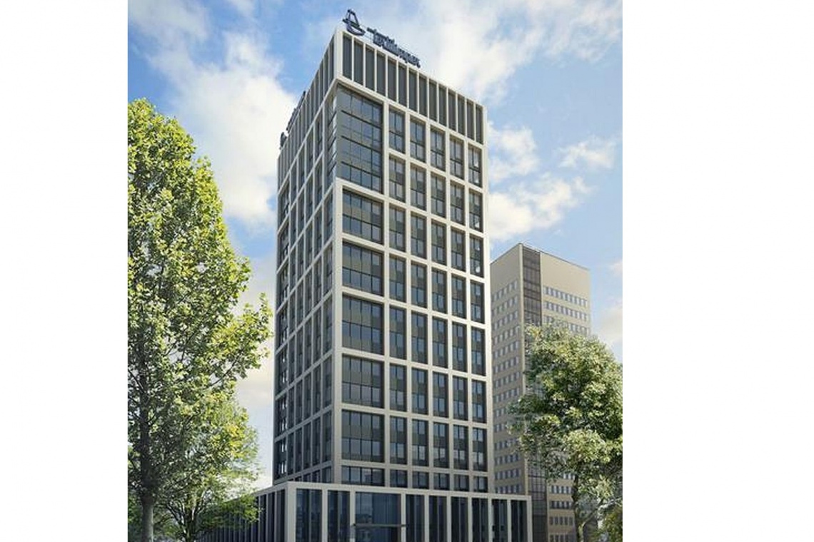 Wieżowiec Textilimpexu - siedziba dawnej Centrali Handlu Zagranicznego w nowej odsłonie, fot. Skanska Łódzki World Trade Center zyska nowy wygląd
