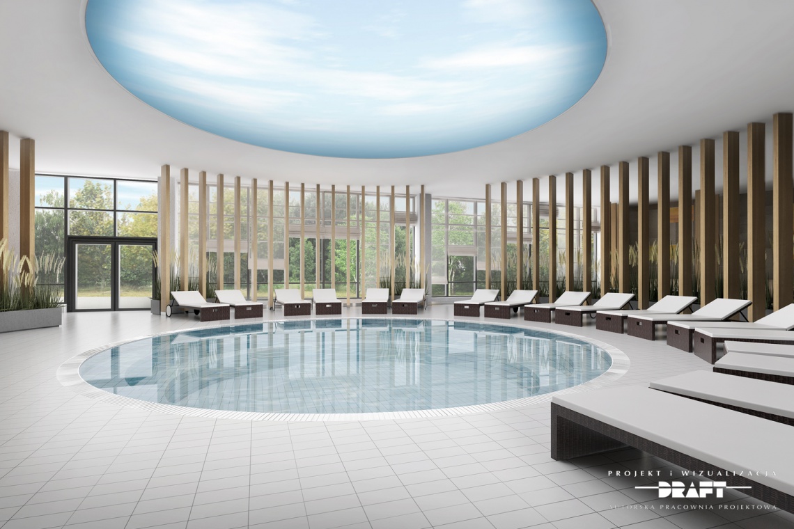 Tak się zmieni Aquapark Fala w Łodzi, fot. Autorska Pracownia Projektowa DRAFT Nowa strefa saun w Aquapark Fala Łódź