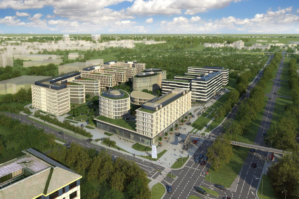 Business Garden Warszawa Kolejny etap Business Garden projektu JSK Architekci ma wykonawcę