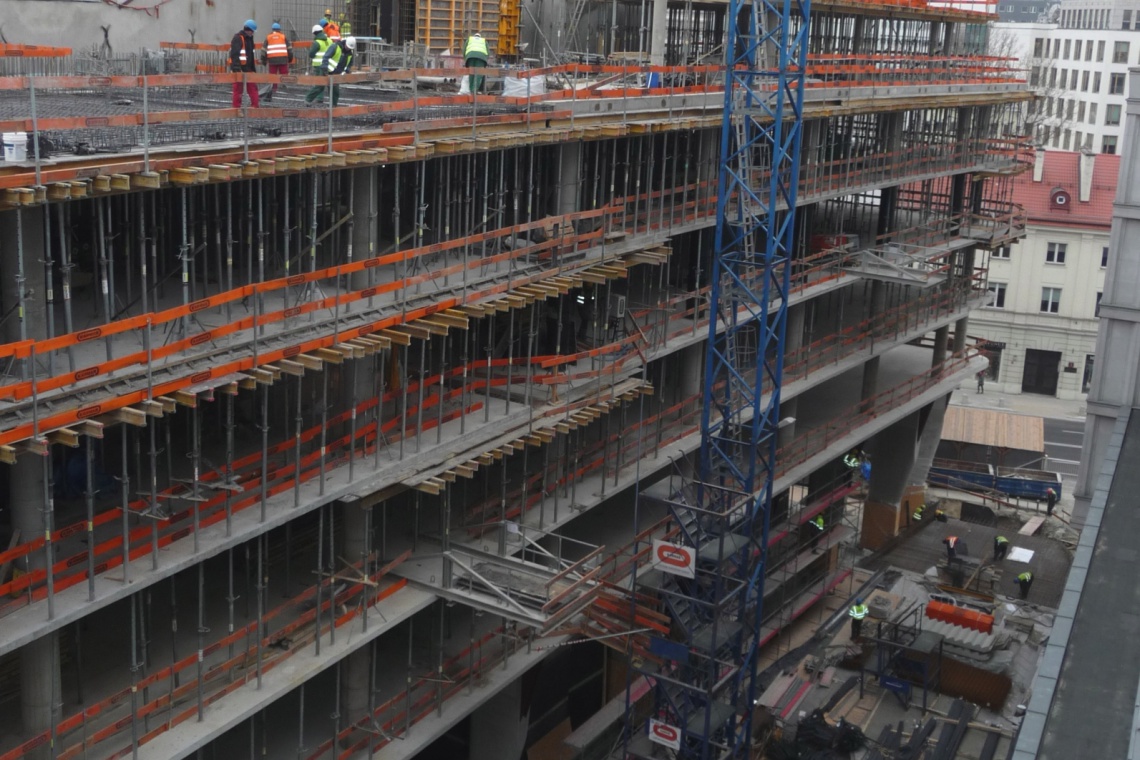 fot. Centrum Bankowo-Finansowego „Nowy Świat” Konstrukcja biurowca Nowy Świat 2.0 ukończona