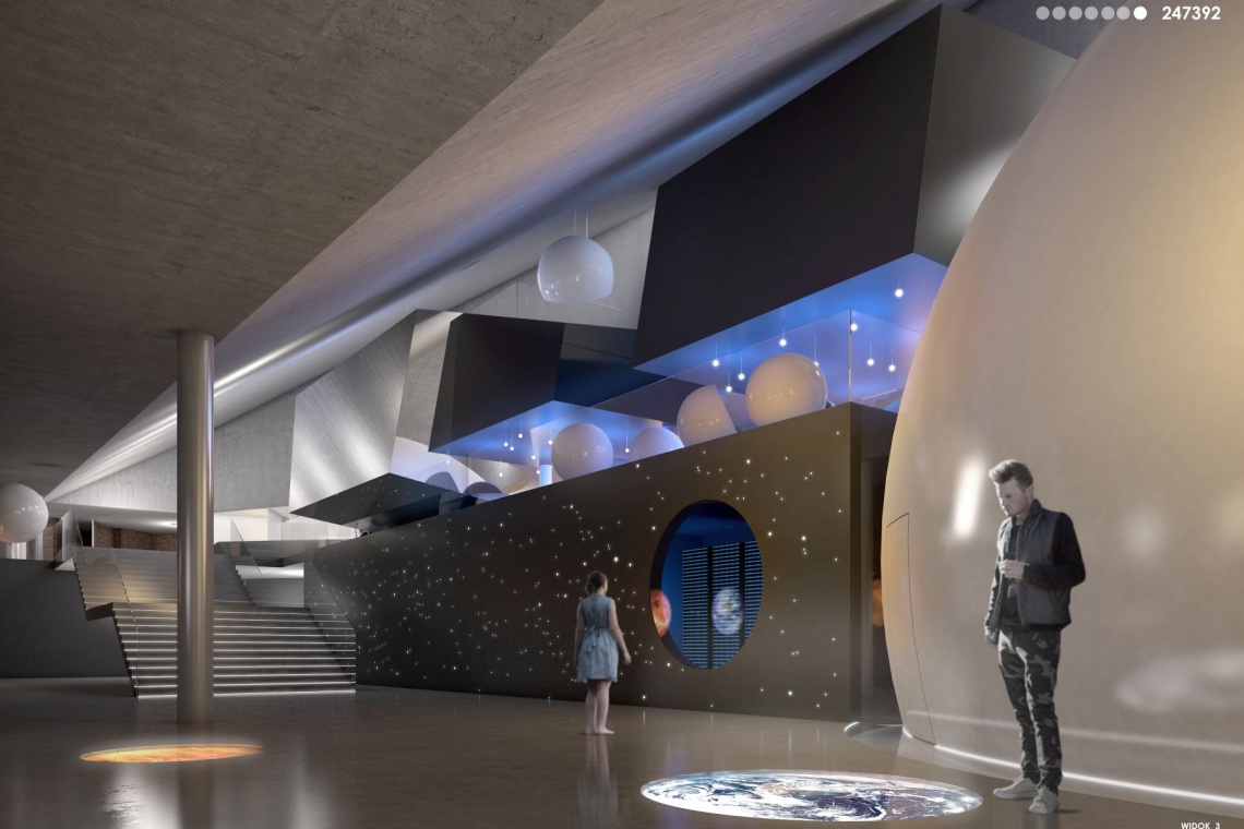 Wizualizacja podziemne planetarium w Gdańsku, fot. Centrum Hewelianum Tak będzie wyglądało pierwsze planetarium w Gdańsku