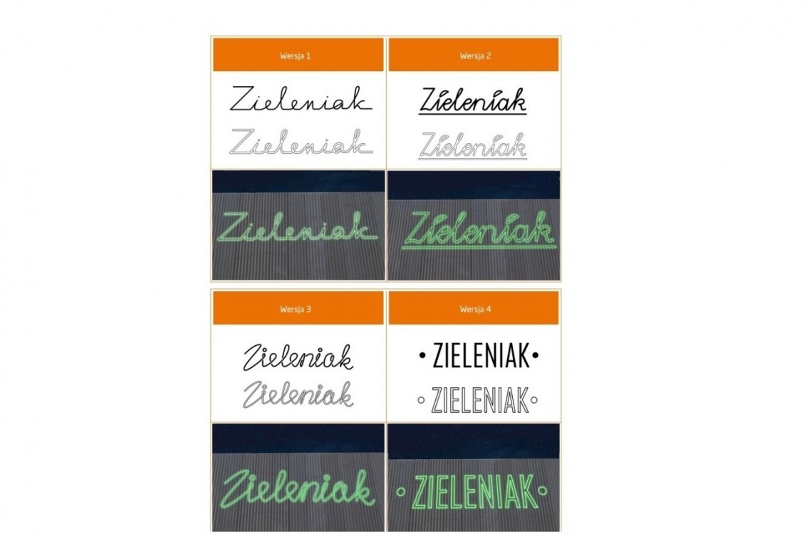 Projekt neon dla Zieleniaka - cztery wersje, fot. UM Warszawa Zieleniak – bazar na Banacha z neonem od 370studio