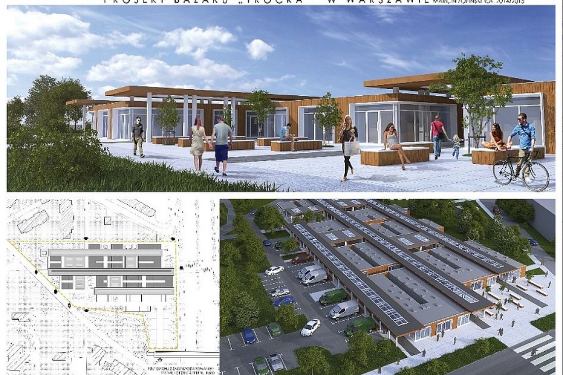 Marcin Zofiński - projekt targowiska tymczasowego „Trocka”, fot. UM Warszawa Studenci architektury zmienią oblicze warszawskich targowisk