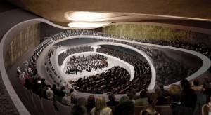 Makieta akustyczna głównej sali koncertowej Sinfonia Varsovia do zobaczenia na wystawie plenerowej