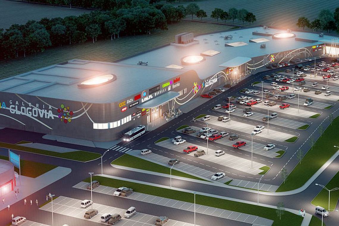 Wizualizacja galerii handlowej Glogovia fot. Saller Galeria Glogovia projektu Q2Studio pnie się szybko w górę