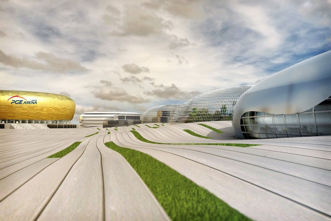 fot. Gdańsk.pl Nowe obiekty przy stadionie w Gdańsku od Rhode Kellermann Wawrowsky
