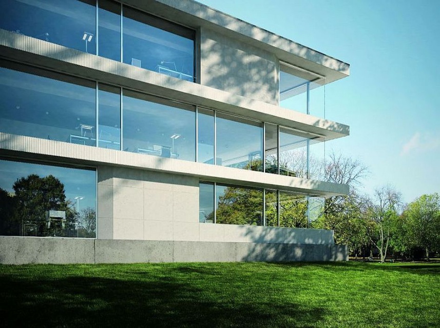Fasada Schüco Architektura minimalistyczna z wykorzystaniem szklanych fasad