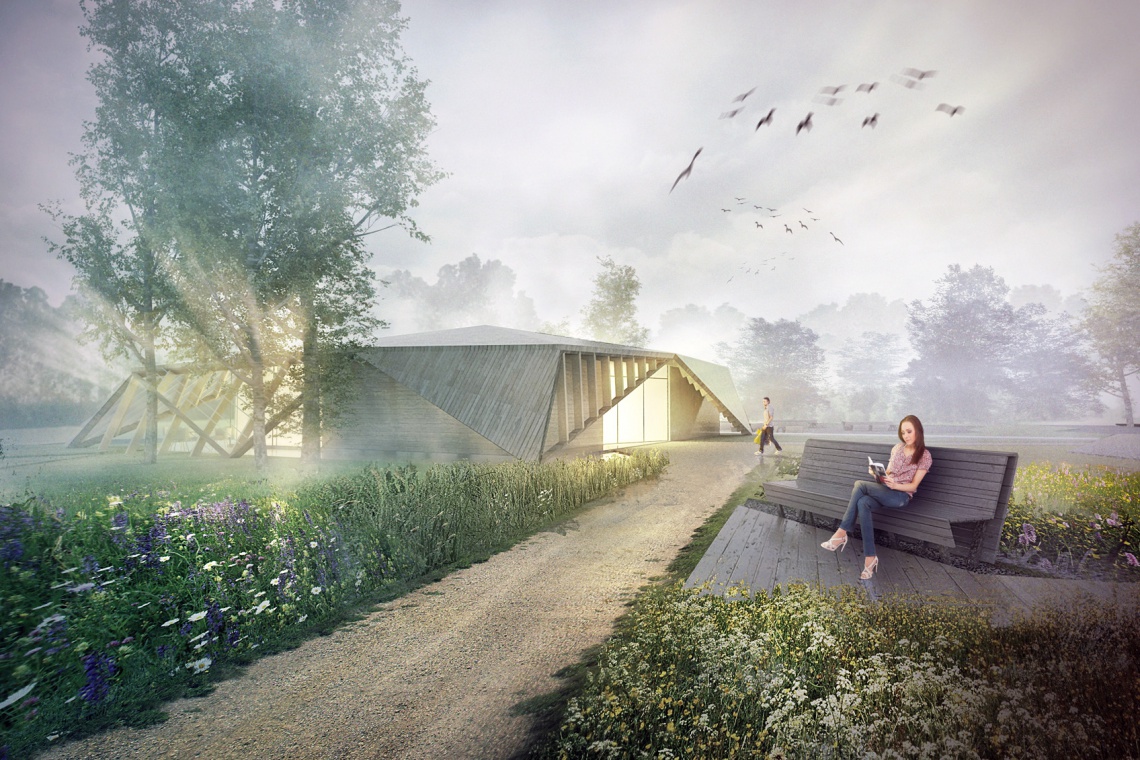 fot. Projekt pracowni Meteor Architects - pawilon edukacyjny nad Wisłą Pomysł pracowni Meteor Architects na pawilon edukacyjny nad Wisłą