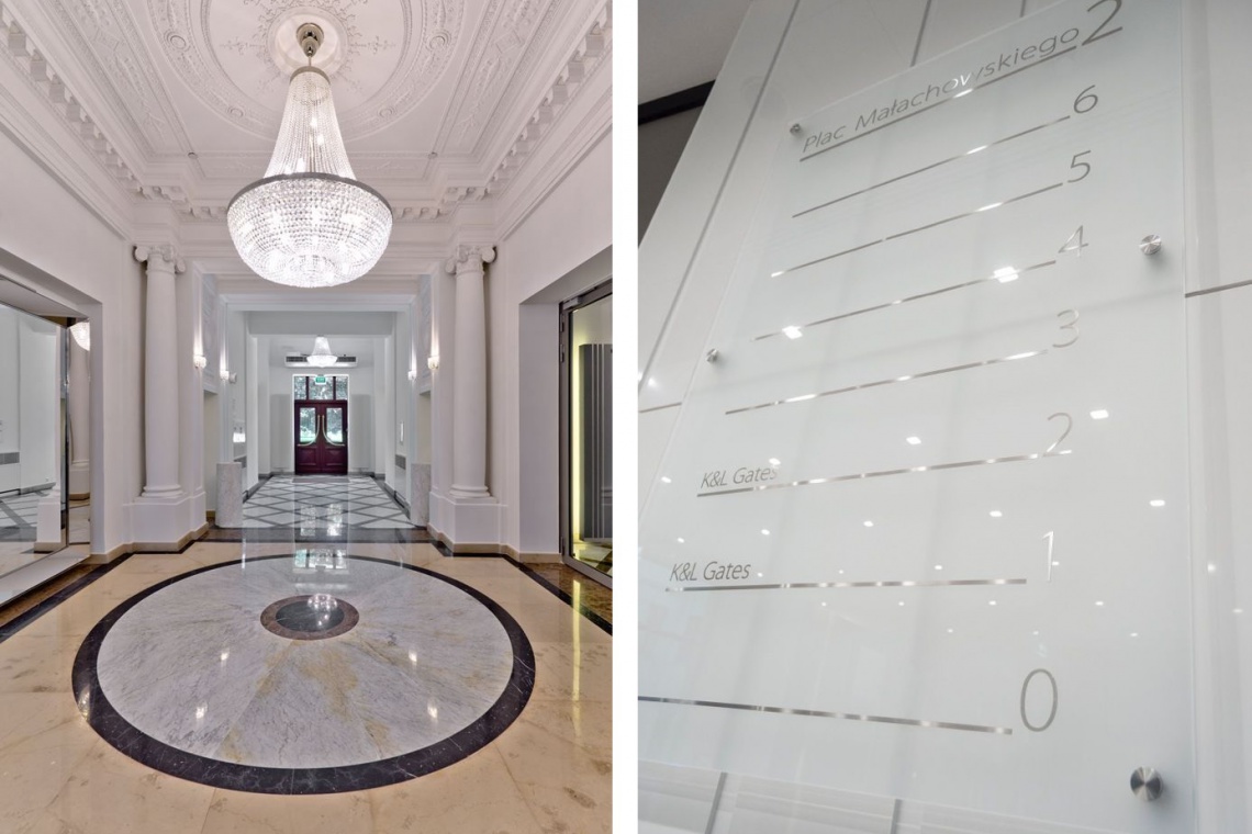 fot. Archiwum Kulczyk Silverstein Propertis / Grupa Advertis System oznakowania w Małachowskiego 2 od Advertis