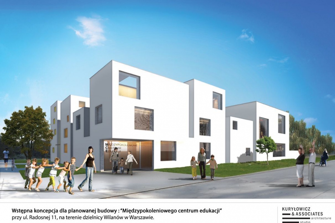 Wstępna koncepcja Międzypokoleniowego Centrum Edukacji opracowana przez Kuryłowicz & Associates, fot. Skanska Jedna z najciekawszych inwestycji kulturalno-edukacyjnych w Warszawie