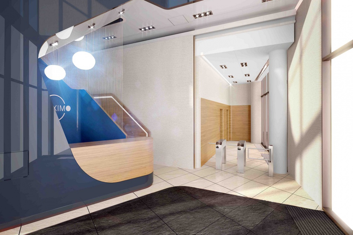 Lobby od Pininfarina Lobby biurowca Proximo od pracowni Pininfarina